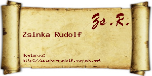 Zsinka Rudolf névjegykártya